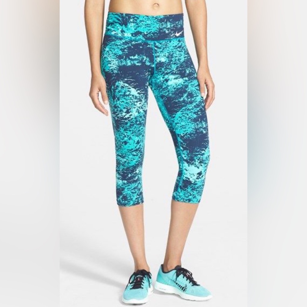 Nike Teal and Black Dri-FIT Leggings